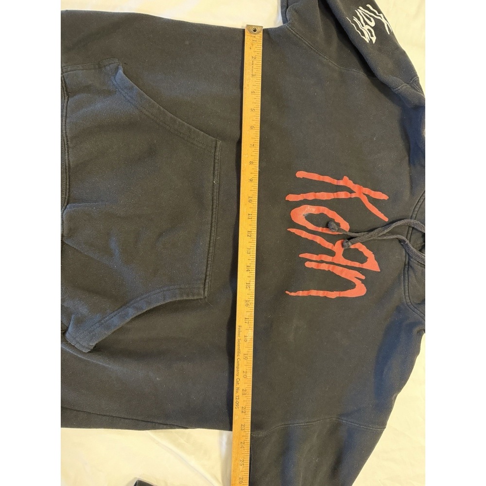 Korn Hoodie Mens Large Black Serenity of Suffering Heavy Metal Rock Sweatshirt - Picture 9 of 11